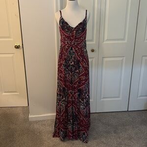 Anthropologie Paisley Maxi Dress - Dark Pink